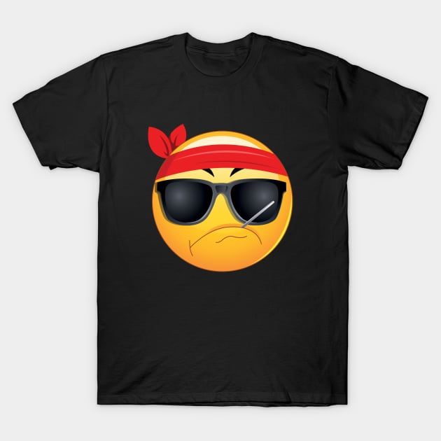 Badass Biker Emoji T-Shirt by EmojiMan